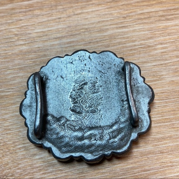 Kingsman Turquoise Bezeled Circular Cluster Rope Design Navajo Belt Slide. - Picture 3 of 4